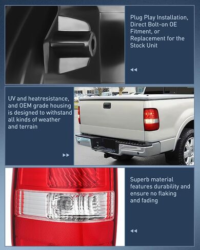 Nilight Taillight Assembly Compatible with 2004 2005 2006 2007 2008 Ford F150 Rear Lamp Replacement OE Style Passenger Side in Saudi Arabia