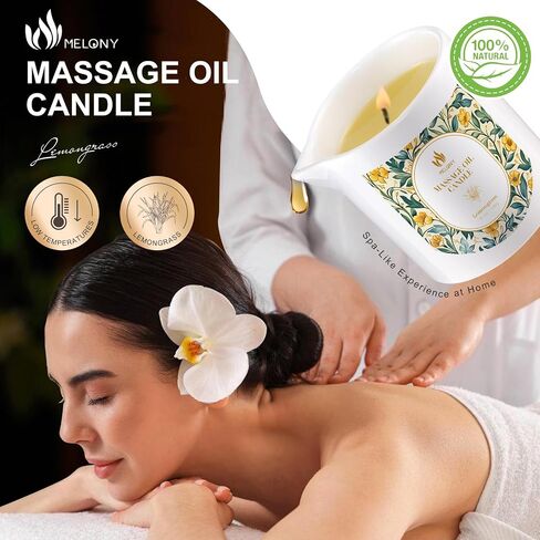 MELONY Massage Candle, Essential Oil Lotion, 8.1OZ, Natural Soy Wax Lotion for Relaxation, Intensive Skin Treatment Candles (Patchouli) in Saudi Arabia