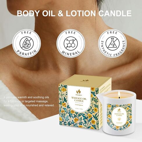 MELONY Massage Candle, Essential Oil Lotion, 8.1OZ, Natural Soy Wax Lotion for Relaxation, Intensive Skin Treatment Candles (Patchouli) in Saudi Arabia
