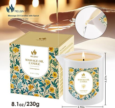 MELONY Massage Candle, Essential Oil Lotion, 8.1OZ, Natural Soy Wax Lotion for Relaxation, Intensive Skin Treatment Candles (Patchouli) in Saudi Arabia