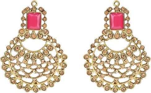 I Jewels Gold Plated Indian Wedding Bollywood Stone Work Design Choker Necklace Jewellery Set With Chandbali Earring & Maang Tikka For Women (M4172) in Saudi Arabia