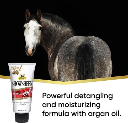 Absorbine ShowSheen Detangler Gel for Coat, Mane & Tail, Moroccan Argan Oil, Tackles Toughest Knots on Horses, Dogs & Livestock, 4oz in Saudi Arabia
