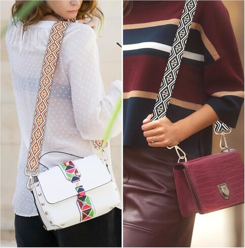 2 حزمة محفظة قابلة للتعديل ، أحزمة الكتف البديلة 1.5 بوصة للحقائب اليدوية ، حزام حقيبة متعددة النماذج مطرزة على جاكار. in Kuwait