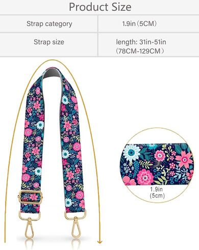 Purse Strap Replacement Crossbody 2" Wide Shoulder Strap, Cute Handbag Strap Bag Strap Replacement Belts Adjustable Glitter Pink Leopard in Saudi Arabia