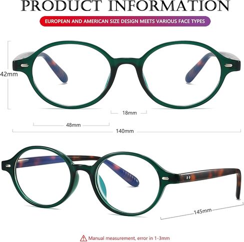 AIEYEZO Retro Round Blue Light Glasses for Men Women Fashion 90s Vintage Trendy Oval Round Frame Nerd Glasses in Saudi Arabia
