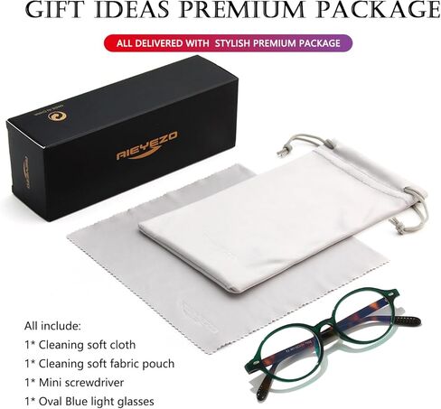 AIEYEZO Retro Round Blue Light Glasses for Men Women Fashion 90s Vintage Trendy Oval Round Frame Nerd Glasses in Saudi Arabia