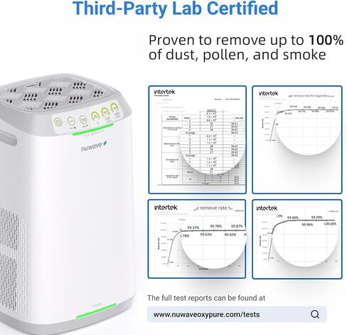 منقي الهواء الذكي Nuwave OxyPure ZERO E500، مساحة كبيرة تصل إلى 1082 قدم مربع، صفر نفايات وبدائل فلتر صفر، حساسية الحيوانات الأليفة، الغبار، الدخان، ترشيح هواء مزدوج ثلاثي المراحل in Saudi Arabia