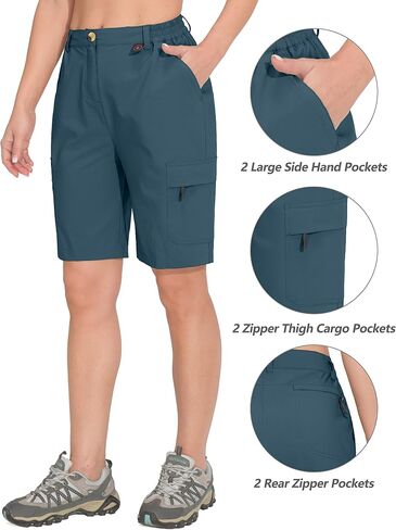 Little Donkey Andy Women's Hiking Cargo Shorts 10 Inches Lightweight Outdoor Golf Casual Shorts with 6 Pockets in Saudi Arabia