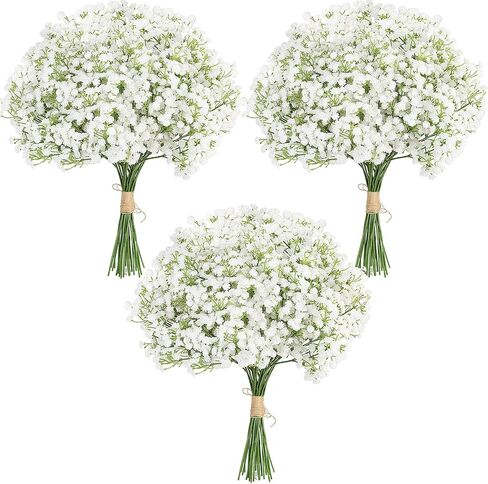 Lelee Baby's Breath Flowers - 30 PCS Babys Breaths Whools with Eucalyptus STEM STEM - POANTS GYPSOPHILA REAL TOUCH FAPE FAPE in Kuwait