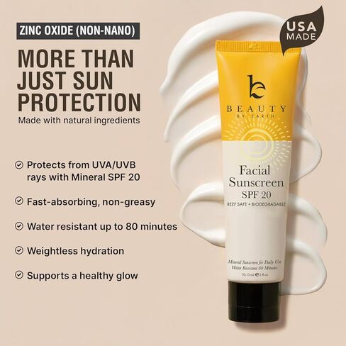 واقي من الشمس للوجه بعامل حماية من الشمس 20 - واقي من الشمس معدني للوجه، واقي من الشمس صديق للشعاب المرجانية بمكونات طبيعية وعضوية، واقي من الشمس قابل للتحلل البيولوجي، واقي من الشمس من أكسيد الزنك للاستخدام اليومي، واقي من الشمس للوجه بحجم مناسب للسفر in Kuwait