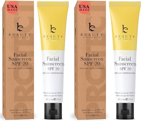 واقي من الشمس للوجه بعامل حماية من الشمس 20 - واقي من الشمس معدني للوجه، واقي من الشمس صديق للشعاب المرجانية بمكونات طبيعية وعضوية، واقي من الشمس قابل للتحلل البيولوجي، واقي من الشمس من أكسيد الزنك للاستخدام اليومي، واقي من الشمس للوجه بحجم مناسب للسفر in Kuwait