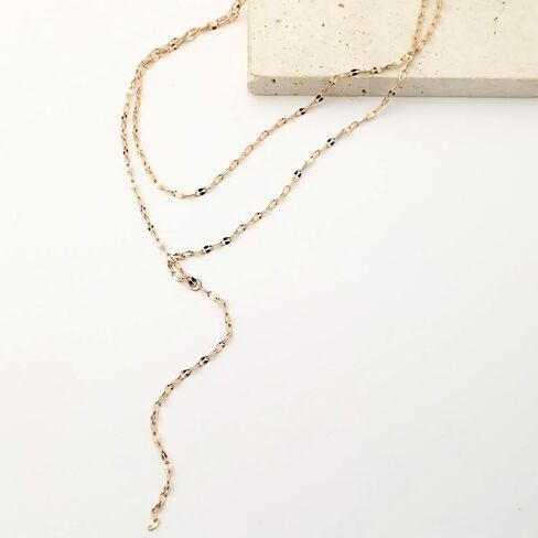 Lariat Gold Long Necklaces for Women Drop Chain Necklace Y-Shaped Body Chain Stack Wedding Necklaces Trendy in Saudi Arabia