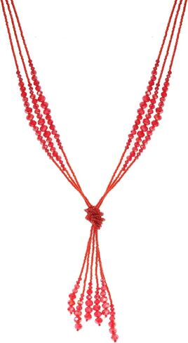 Long Chic Tassel Pendant Y Necklace Crystal Beads Lariat Knot Strand Necklace Sweater Chain Jewelry Gift for Women in Saudi Arabia