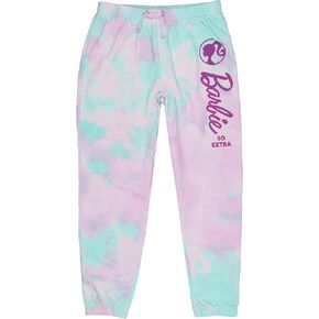 Mad Engine Barbie Girls' So Extra Tie-Dye Lounge Sleep Jogger Kids Sweat Pants