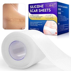 Silicone Scar Sheets - Silicone Scar Tape (1.6" x 120"), Invisible Medical Grade Scar Silicone Strips for Face, Transparent Removal Scar Patches for surgical scars, Keloids