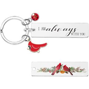 Cardinal Keychain Memorial Sympathy Gift - Red Cardinal Bird Key Ring, Remembrance Bereavement Gift for Loss of Loved One