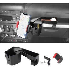 CheroCar Cell Phone Holder Mount Compatible with Jeep Wrangler JK JKU 2011 2012 2013 2014 2015 2016 2017 2018 Dash Multi-Mount Phone Kit,Interior Accessories