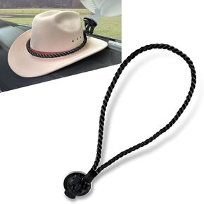 1 PC Cowboy Hat حامل للشاحنات والسيارات ، كأس الشفط داش مع تصميم حبل القطن ، والملحقات الداخلية للمركبة لتخزين القبعات الآمنة في سيارات الدفع الرباعي ، والسيارات الصغيرة وسيارات السيدان (أسود)
