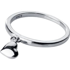 Loving Love Heart Conging خاتم رفيع للنساء الفتيات 925 الفضة الاسترليني الفضية سحر قلب مفصل عصابات الأصابع خواتم هدايا مجوهرات لطيفة لصديقة عيد الحب