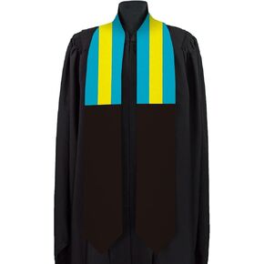 Bahamas Graduation Sash National Graduation Sash/Stole International Study Abroad Unisex Country Flag Graduation Sash (Bahamas)
