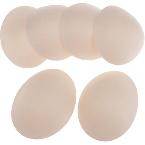3 Pairs Oval Soft Bra Inserts Pads, Women Removable Sport Bra Cups Inserts Sponge for Bikini Top Swimsuits Bathing Suit, Beige
