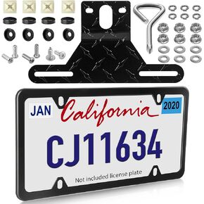 Oyviny Trailer License Plate Bracket Holder Frame Kit for Boat ATV UTV RVs Trucks Utility Trailer, Universal Stainless Steel Car Tag Frame Trailer Light Bracket with Mounting Hardwares