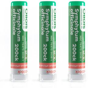 OLLOIS Symphytum Officinale 200ck Organic, Lactose-Free, Kosher Homeopathic Medicine, 80 Pellets (Pack of 3)
