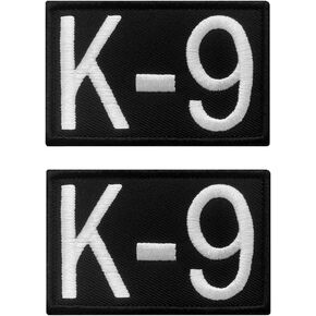Antrix 2 Packs K9 Service Dog Police Dog Army Swat Dog Patch Hook and Loop Embroidered Fastener Applique Tactical Military K9 Emblem Patch for Dogs Working Animals Vest Harness(K9)