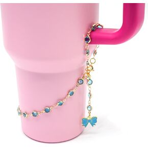 Tumbler Handle Bracelet with Bow Charm-Compatible for Stanley 40oz Cute Gifts for Best Friend Girlfriend Sister-Unique Friendship Gift