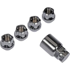 Dorman 711-326 Wheel Nut Lock Chrome Bulge Lock Set M12-1.50 Compatible with Select Chevrolet / Dodge Models, 4 Pack