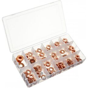 150pcs Copper Diesel Injector Washer Seal Assortment Set Fuel Injector Seal Ring