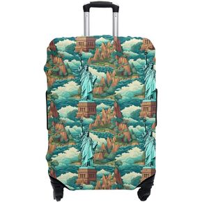 Cover Stretchy Spandex Suitcase Covers for Luggage with Zippers & Elastic Straps, Durable & Stylish Luggage Covers for Suitcase Protects & Decorates (Plane, Medium (22-25inch suitcase))