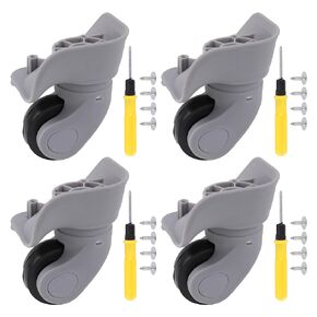 4Pcs Universal Swivel Wheel Left (Small) Suitcase Wheel (4L) 115W Series W041 Wheel Replacement Gray