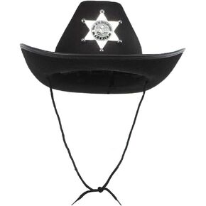 Black Felt Cowboy Western Rodeo Deputy Sheriff Hat