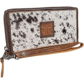 STS Ranchwear Women's Vaquero Bifold STS-64308 Western Zip Around Closure Leather Wallet w/ 8 Card Slots, Cowhide/Tan, 7.5" W x 4" H