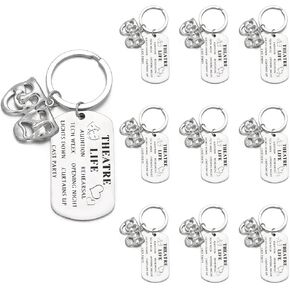Phaeton 10PCS Drama Drama Keychain with Comedy Massing Masks Actor Actor Actor Broadway Musical Drama Keychain for Performer Gift Musical Lovers Gifts