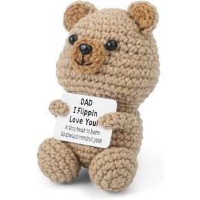 Funny Dad Gifts - Ideal for Dad's Birthday, Father's Day, Easter, Christmas & Valentine's Day | Handmade Crochet Bear(Dad)