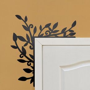 Urbraneco Floral Window and Door Corner Accent Leaf Corner Topper Decor Metal Hanging Decor for Door Corner