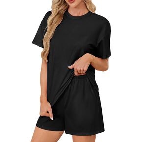 KFUBUO Women 2 Piece Pajamas Set Cute Summer Pj Short Sleeve and Shorts Matching Sleepwear in Kuwait