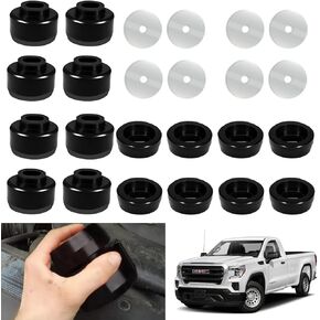 7-141 يتصاعد كابينة الجسم لعام 1999-2014 Chevy Silverado & Sierra 1500/2500 2WD/4WD —— Kit Body Mount Bothing Kit (24pcs Black)
