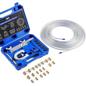 Orion Motor Tech 3/16 in Brake Line Kit ، مجموعة أدوات إبطال خط الفرامل مع خط فرامل 25 قدمًا ، 16 من النقابات و 4 نقابات ، مجموعة أدوات مزدوجة وفردية لمعظم أنظمة الوقود الهيدروليكية
