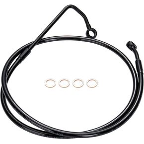 MoKitDora Upper Front Brake Line Oil Hose for Harley 2011-2017 Softail Heritage Fat Boy Deluxe Breakout 14" Handlebar with ABS, Black