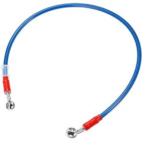 70cm 27.56" Length 10mm ID Motorcycle Hydraulic Brake Line Oil Hose Pipe 28° 0° Stainless Steel Braided Cable for ATV Motocross Sport Bikes Blue Replacement