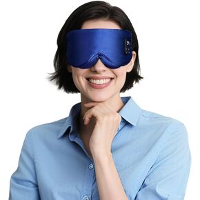 Heated Eye Mask for Dry Eyes, Silk Sleep Mask with 4 Heat & Timer Settings, Cordless USB Rechargeable Eye Warmer for Women Men, Light Blocking for Migraine, Travel, Gift