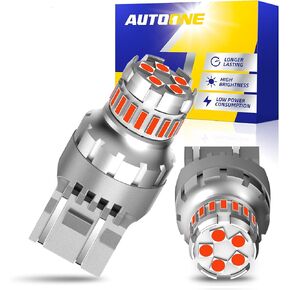 AUTOONE 7440 7443 LED Strobe Brake Light Bulb Red, 2800LM Flashing Strobe Blinking LED Tail Light Bulbs for T20 W21W 7441 7444 7443R, 300% Brighter Canbus Ready Plug and Play LED Stop Bulbs, Pack of 2