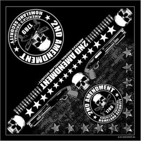 Leathers 2nd التعديل Bandana (Black ، 21 "× 21")