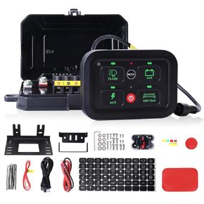 RGB 4 Gang Switch Panel 40a لوحة التبديل لمرحلة الشاحنة مربع 3 أوضاع إضاءة تلقائية قابلة للتطوير الخلفي لوحة 12V لوحة التحكم في الطريق لشاحنات UTV البحرية RV
