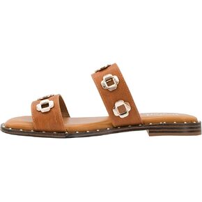 Corkys Footwear Low Tide Double Strap Sandal - Featuring Two Metal-Accented Straps, A Cushioned Insole, Studded Outsole, Easy and Convenient Slip-On design
