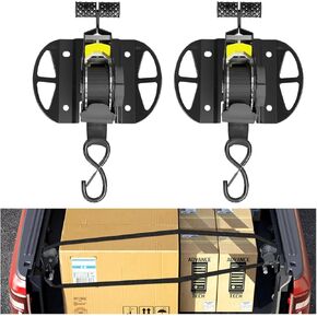 2PCS Retractable Ratchet Straps,Compatible with 2015-2025 Ford F150 Auto Retract Securing Strap,Integral Retractable Tie Down Straps for F250/F350/F450/F550,Retractable Truck Bed Ratchet Straps