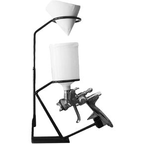 Spray Guns Holder, Gravity Feed Paint Spray Gun Holder Stand with Strainer Holder Painting Sprayers Fixed Storage Stand with Strainer Rack Wall or Bench Mount Spray Guns Stand